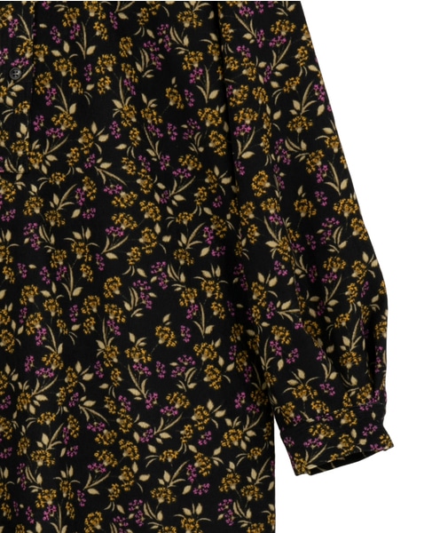 【ボタニカルプリントシャツワンピース】 詳細画像 ブラック 12