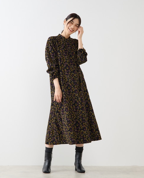 【ボタニカルプリントシャツワンピース】 詳細画像 ブラック 7