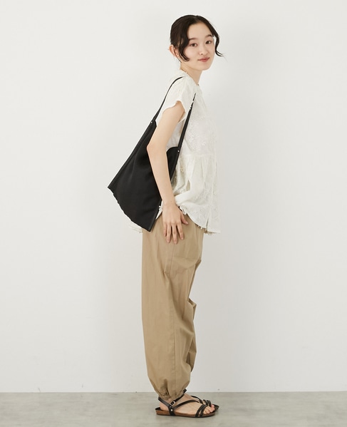 【コットンローン3D刺しゅうバンドカラーブラウス】 詳細画像 キナリ 6