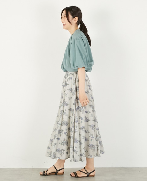 【バルーンスリーブシャツ】 詳細画像 ブルーグリーン 3