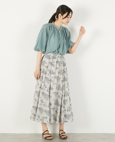 【バルーンスリーブシャツ】 詳細画像 ブルーグリーン 8