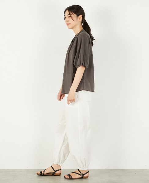 【バルーンスリーブシャツ】 詳細画像 チャコールグレー 3