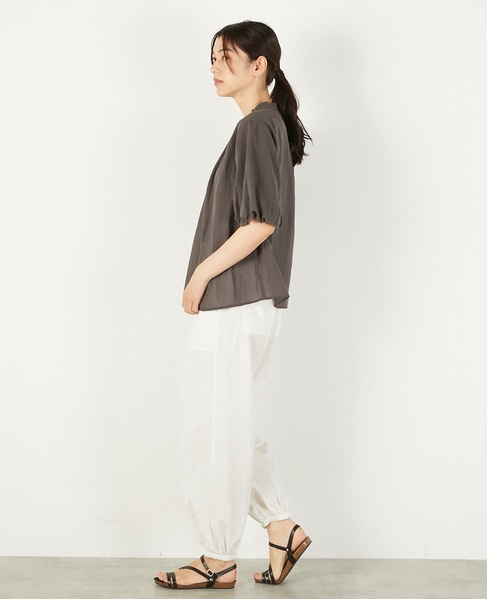 【バルーンスリーブシャツ】 詳細画像 チャコールグレー 4