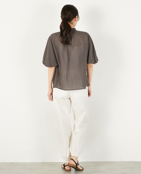 【バルーンスリーブシャツ】 詳細画像 チャコールグレー 5