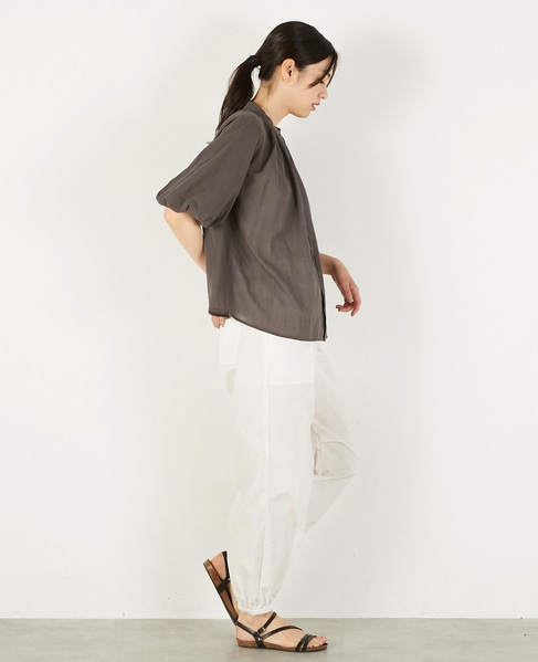 【バルーンスリーブシャツ】 詳細画像 チャコールグレー 6