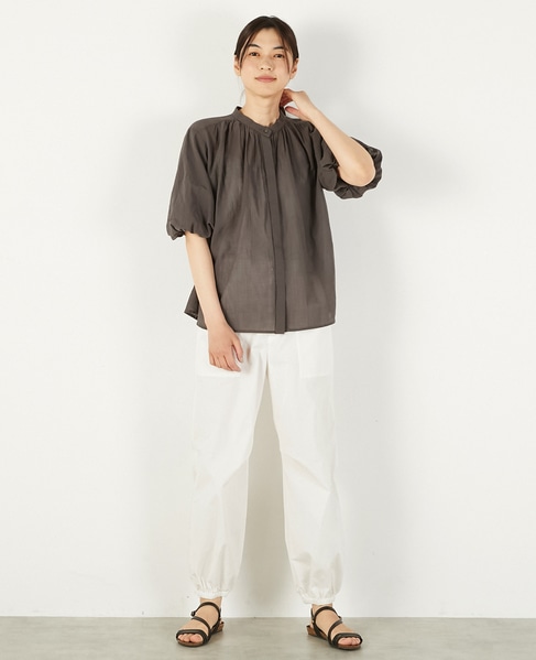 【バルーンスリーブシャツ】 詳細画像 チャコールグレー 7
