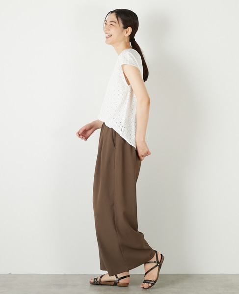 【コットンカットワーク刺しゅうブラウス】 詳細画像 オフホワイト 4