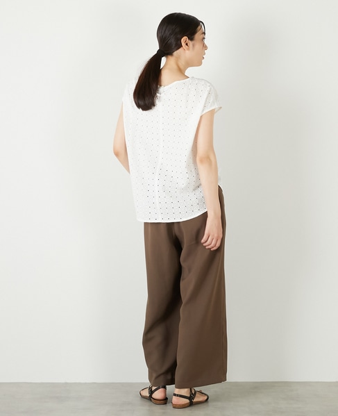 【コットンカットワーク刺しゅうブラウス】 詳細画像 オフホワイト 6