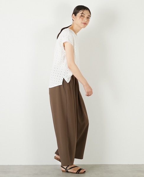 【コットンカットワーク刺しゅうブラウス】 詳細画像 オフホワイト 8