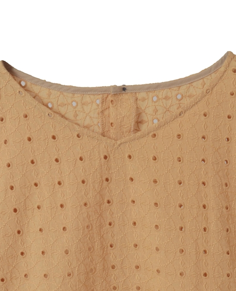 【コットンカットワーク刺しゅうブラウス】 詳細画像 イエロー 12