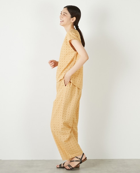 【コットンカットワーク刺しゅうブラウス】 詳細画像 イエロー 5