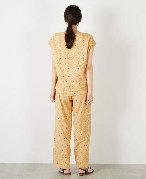 【コットンカットワーク刺しゅうブラウス】 詳細画像 イエロー 6