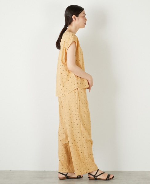 【コットンカットワーク刺しゅうブラウス】 詳細画像 イエロー 7