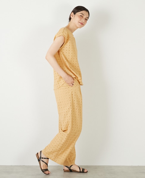 【コットンカットワーク刺しゅうブラウス】 詳細画像 イエロー 8