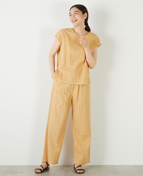 【コットンカットワーク刺しゅうブラウス】 詳細画像 イエロー 9