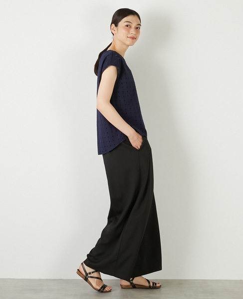 【コットンカットワーク刺しゅうブラウス】 詳細画像 ネイビー 6