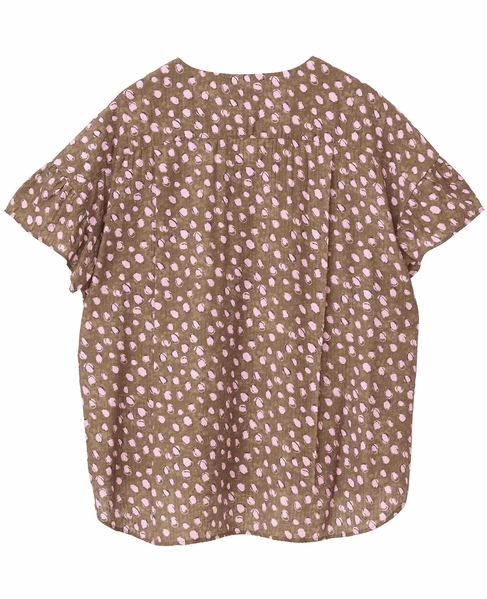 【ドットPtスクエアスキッパーブラウス】 詳細画像 ブラウン 10