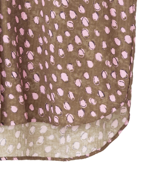 【ドットPtスクエアスキッパーブラウス】 詳細画像 ブラウン 13