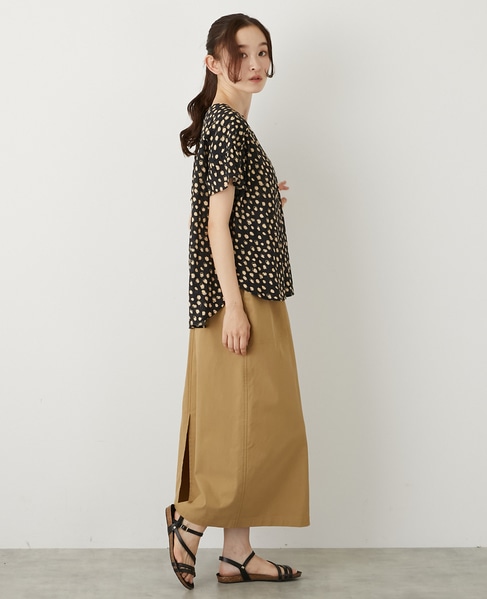 【ドットPtスクエアスキッパーブラウス】 詳細画像 ブラック 6