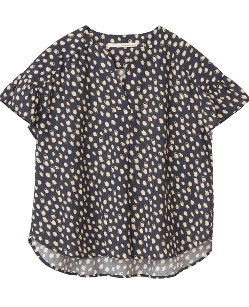 【ドットPtスクエアスキッパーブラウス】 詳細画像 ブラック 8