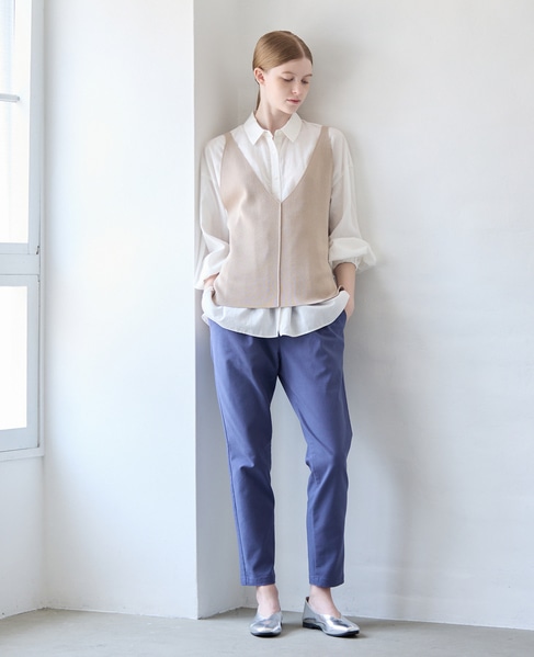 【テンセル綿麻ローン切替ギャザーシャツ】 詳細画像 オフホワイト 2