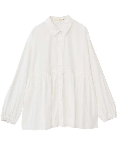 【テンセル綿麻ローン切替ギャザーシャツ】 詳細画像 オフホワイト 4