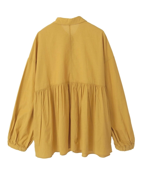 【テンセル綿麻ローン切替ギャザーシャツ】 詳細画像 マスタード 10