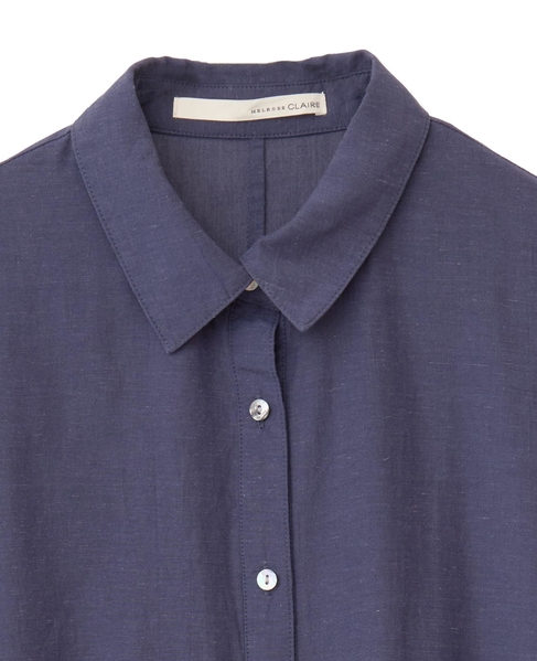 【テンセル綿麻ローン切替ギャザーシャツ】 詳細画像 ネイビー 12