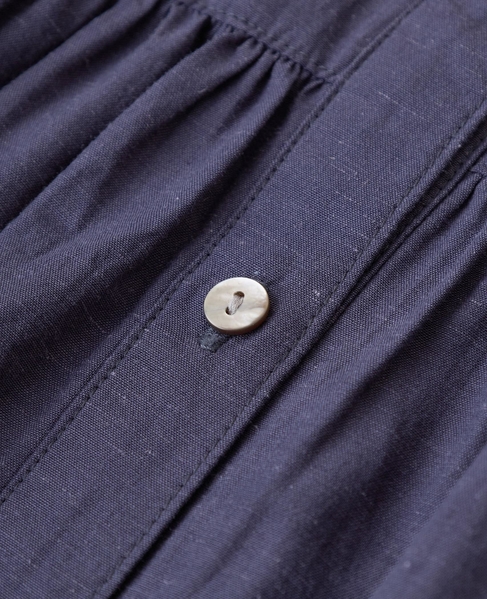 【テンセル綿麻ローン切替ギャザーシャツ】 詳細画像 ネイビー 15