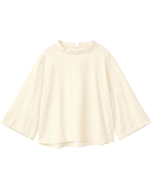 【コットンジャガードスタンドネックブラウス】 詳細画像 ナチュラル 9