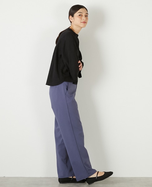 【コットンジャガードスタンドネックブラウス】 詳細画像 ブラック 6