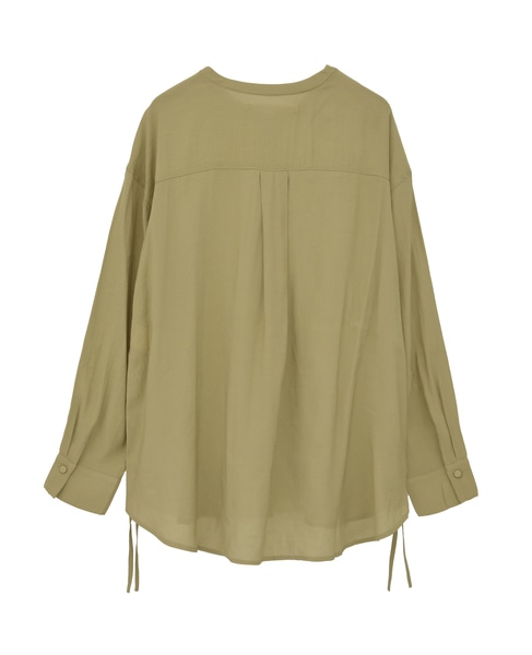 【モダールエステルクレープドロストシャツ】 詳細画像 マスタード 11