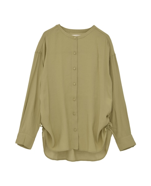 【モダールエステルクレープドロストシャツ】 詳細画像 マスタード 17