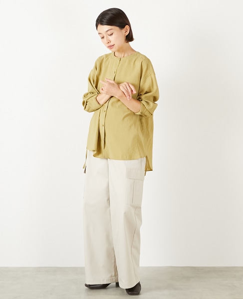 【モダールエステルクレープドロストシャツ】 詳細画像 マスタード 3