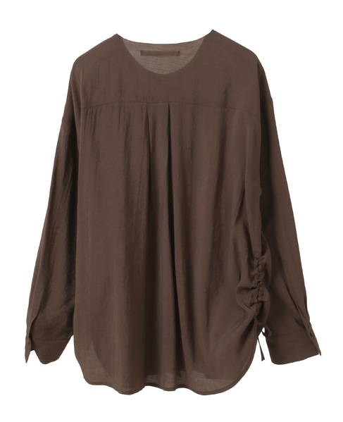 【モダールエステルクレープドロストシャツ】 詳細画像 ブラウン 11