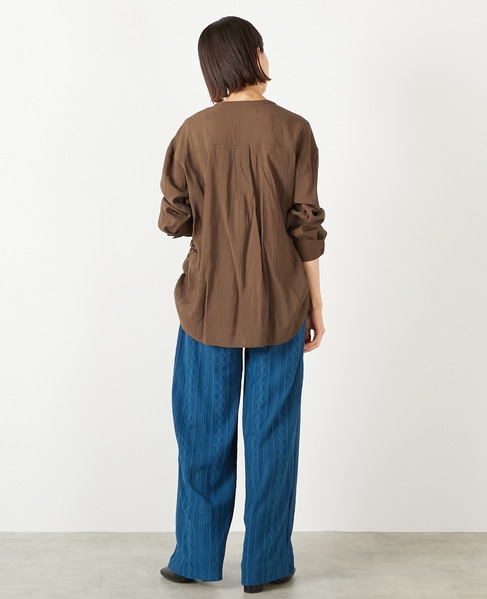 【モダールエステルクレープドロストシャツ】 詳細画像 ブラウン 5