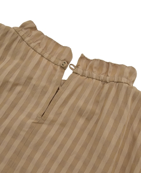 【シャドーギンガムサッカースタンドフリルブラウス】 詳細画像 キャメル 12