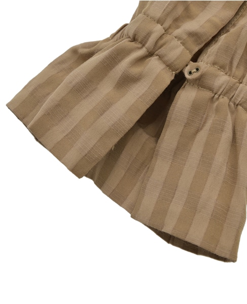 【シャドーギンガムサッカースタンドフリルブラウス】 詳細画像 キャメル 16