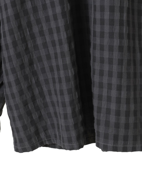 【シャドーギンガムサッカースタンドフリルブラウス】 詳細画像 ブラック 17