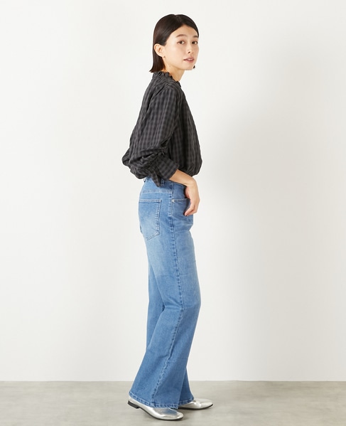 【シャドーギンガムサッカースタンドフリルブラウス】 詳細画像 ブラック 7