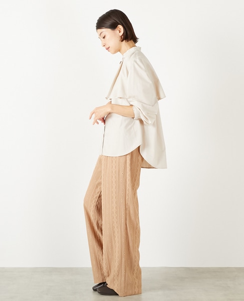 【エステルモダールブロードケープシャツブラウス】 詳細画像 ライトベージュ 4