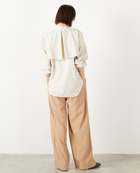 【エステルモダールブロードケープシャツブラウス】 詳細画像 ライトベージュ 5