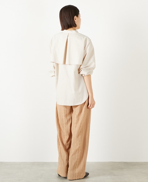 【エステルモダールブロードケープシャツブラウス】 詳細画像 ライトベージュ 6