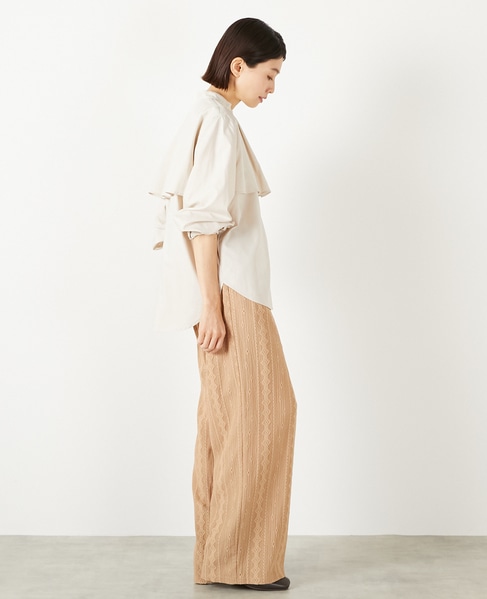 【エステルモダールブロードケープシャツブラウス】 詳細画像 ライトベージュ 7