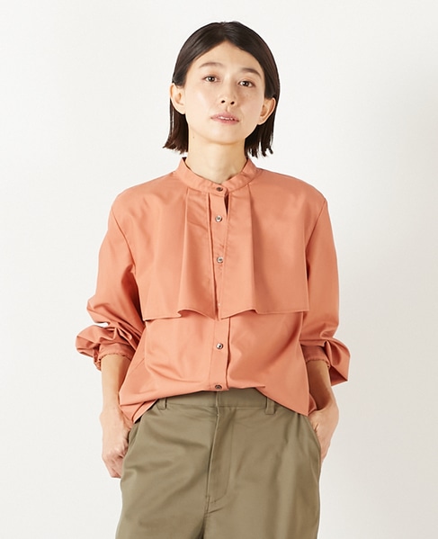 【エステルモダールブロードケープシャツブラウス】 詳細画像 テラコッタ 1