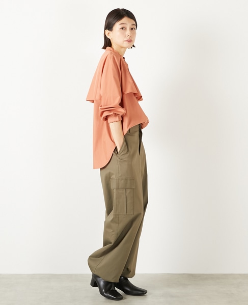 【エステルモダールブロードケープシャツブラウス】 詳細画像 テラコッタ 7