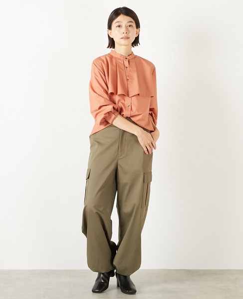 【エステルモダールブロードケープシャツブラウス】 詳細画像 テラコッタ 8