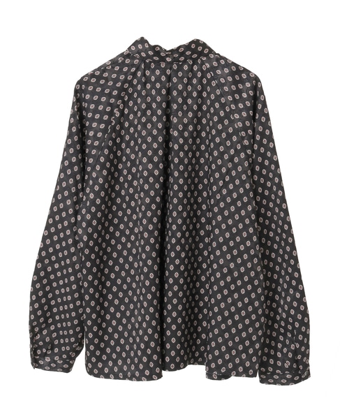 【小紋プリントタイ付きブラウス】 詳細画像 ブラック 13