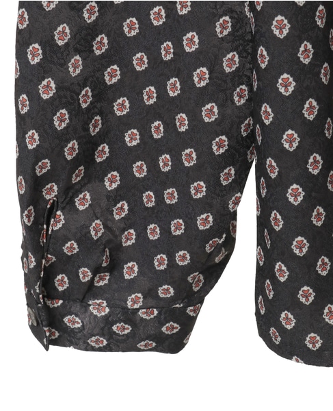 【小紋プリントタイ付きブラウス】 詳細画像 ブラック 16