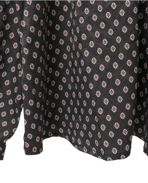 【小紋プリントタイ付きブラウス】 詳細画像 ブラック 17